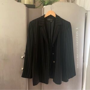 Liz Claiborne Black White Button Front Blazer Jacket